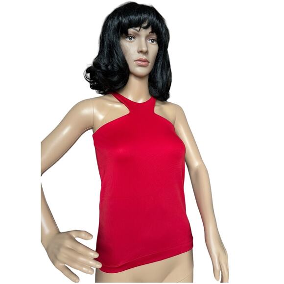 Red sexy tight halter top back zipper closing by Splash size small petite - Picture 2 of 12